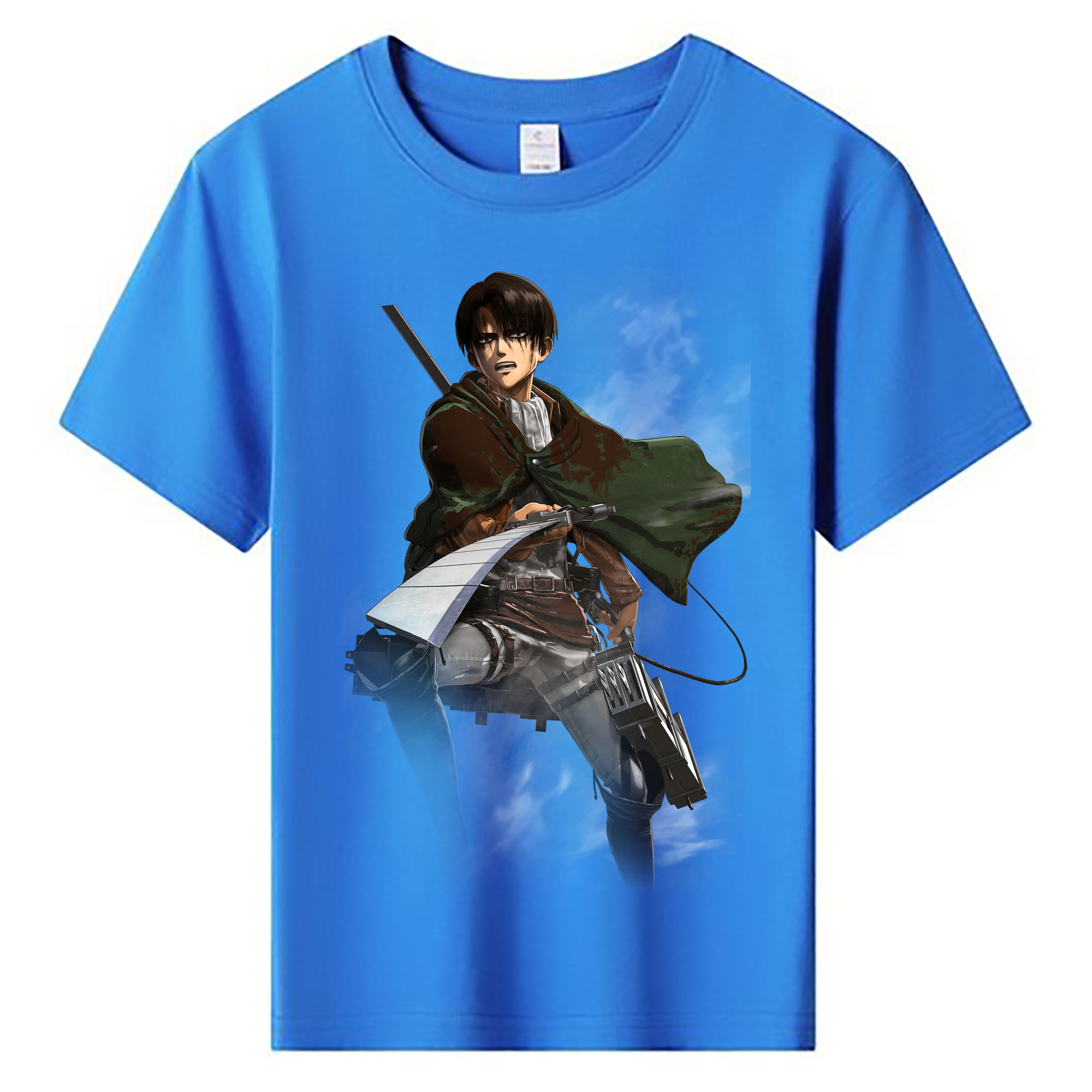 （画像用） 進撃の巨人 リヴァイ·アッカーマン Attack on Titan Levi Ackerman 綿100％キッズTシャツ（フロントプリント）